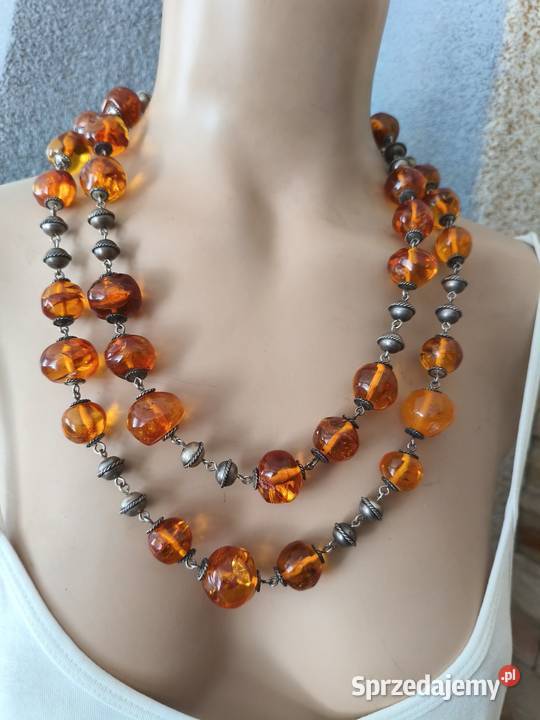 Naszyjnik Bursztyn Vintage Unikat Białystok sprzedam