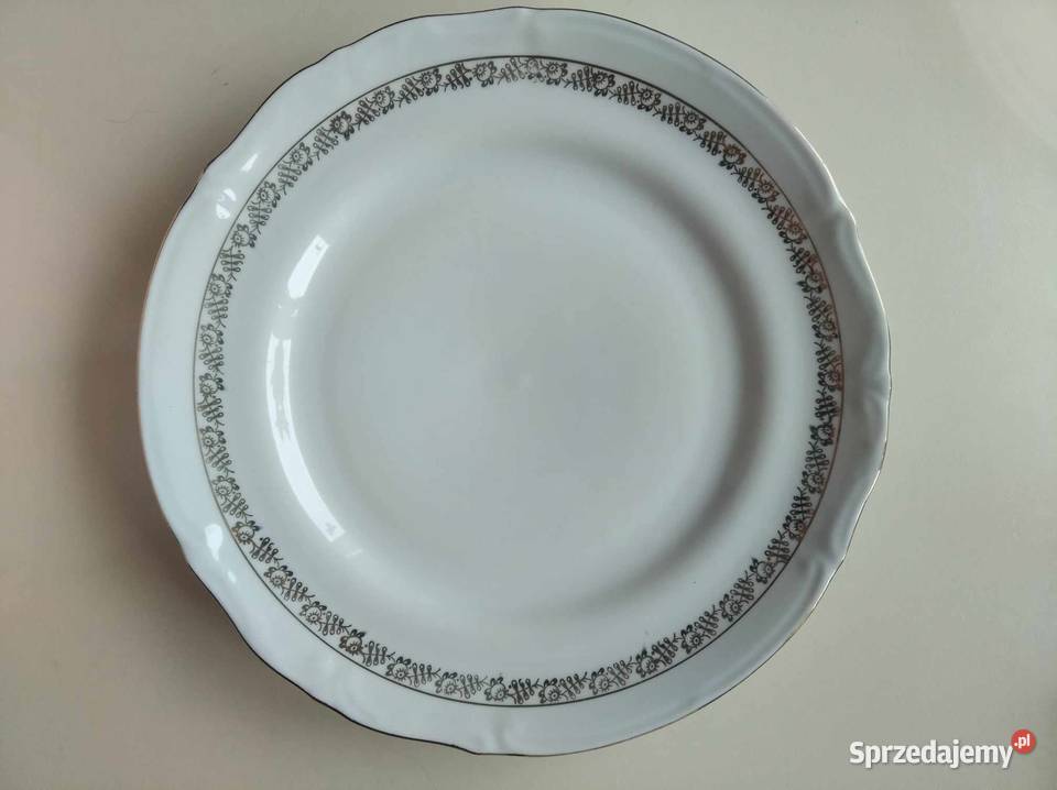 Talerz ozdobny biały Rybnik