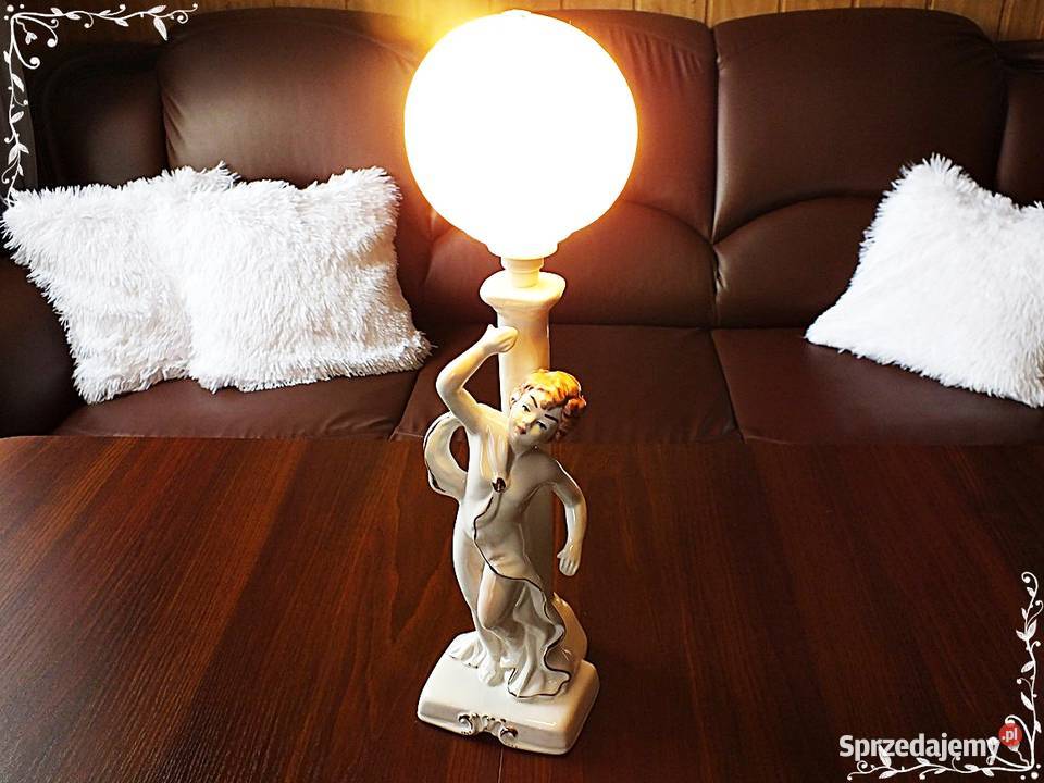 Stara lampka nocna porcelana chłopczyk 49 Retro lubuskie Żary