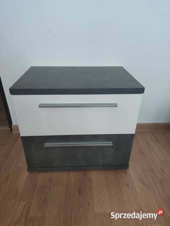 Dwie szafki nocne nowe biel ciemny beton Nowy Wiśnicz