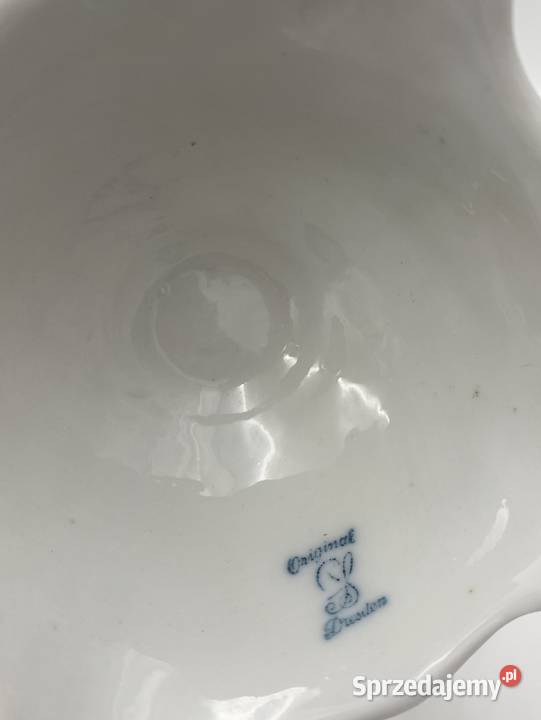 Porcelanowy kandelabr kwiatowy 2ramienny bogato