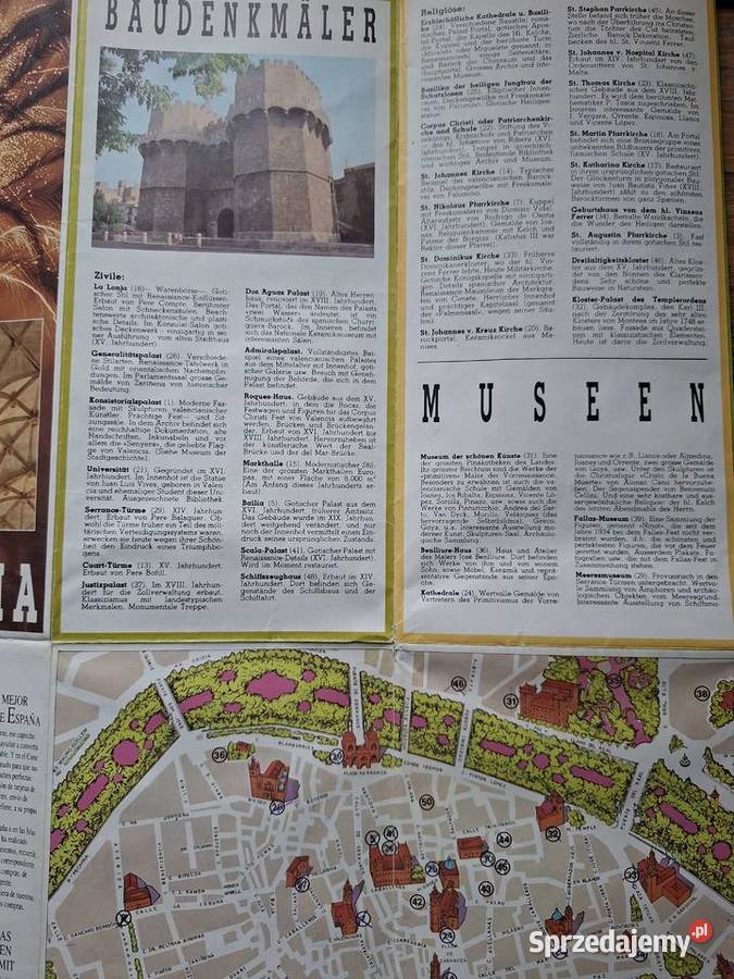 Hiszpania Valencia plan miasta Kraków sprzedam