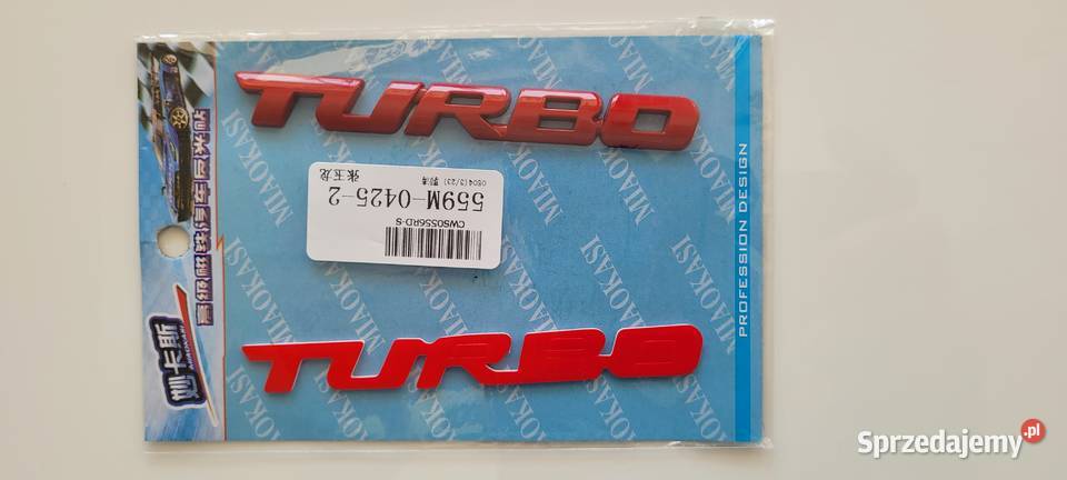 Emblemat znaczek napis CZERWONY TURBO METAL Pruszków