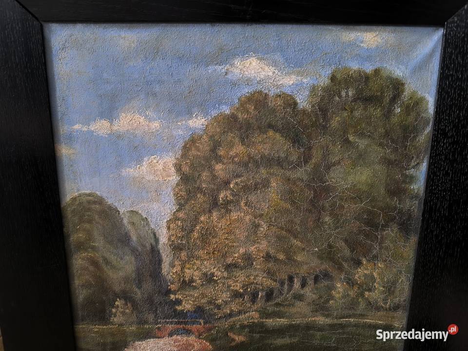 Piękny obraz olejny na płótnie pejzaż Łódź