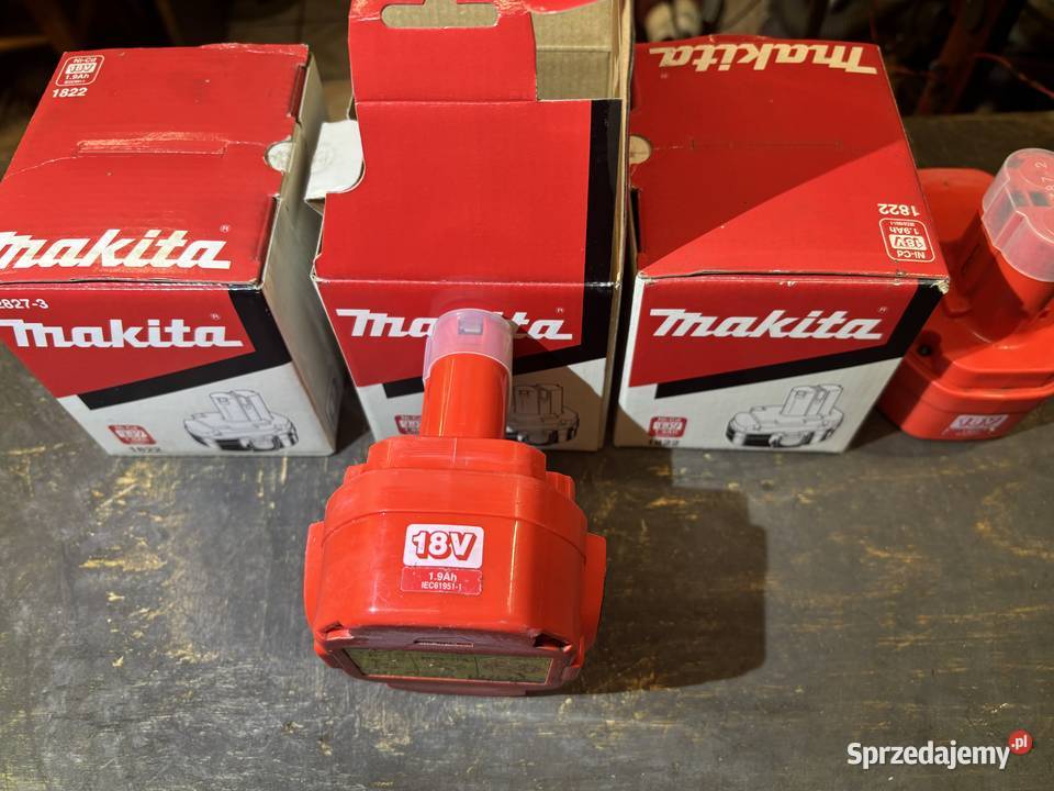 Akumulatory Makita 1822 18v kpl 4 sprzedam