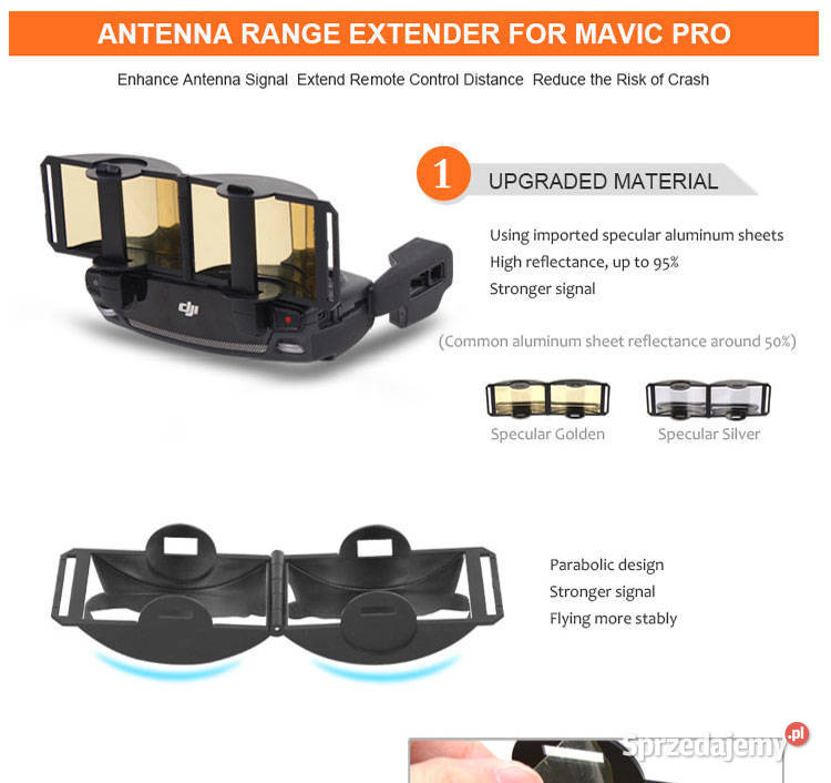 Dron DJI MAVIC PRO antena wzmacniacz sygnału Gliwice