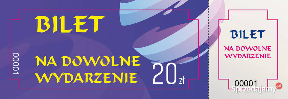 Bilet wstępu wejściówka grafika dowolna 145x50