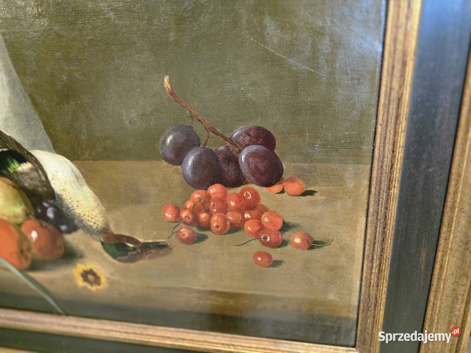 Martwa natura owoce i ptak olej na płótnie w Bronisze