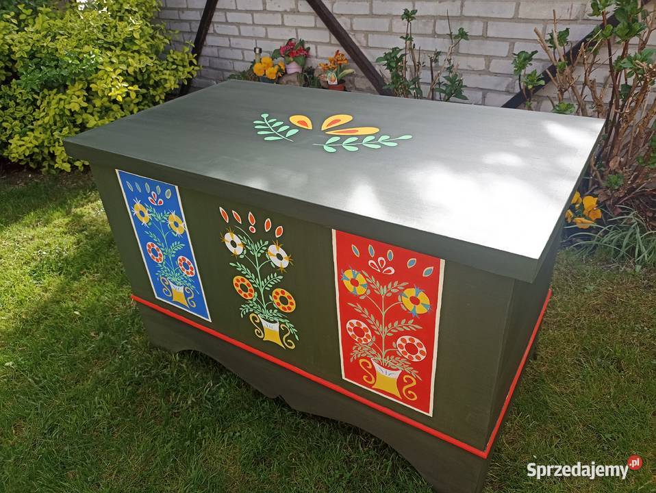 Skrzynia ręcznie malowana 50cm Pozostałe Opole
