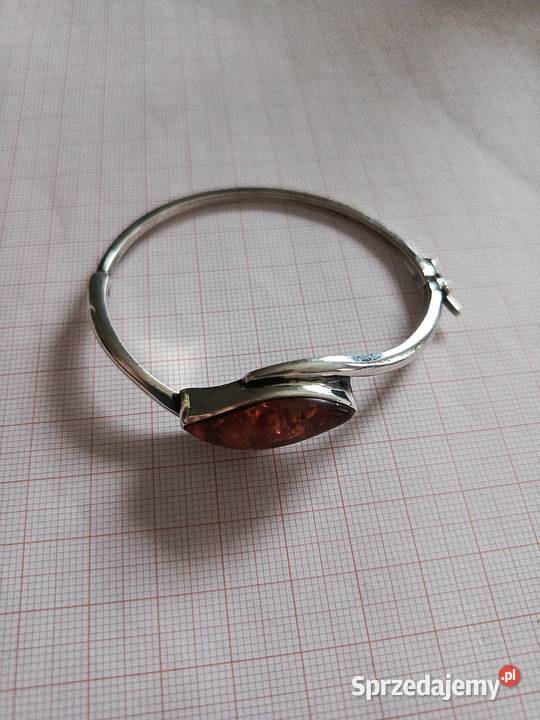 Bransoletka Bursztyn srebro