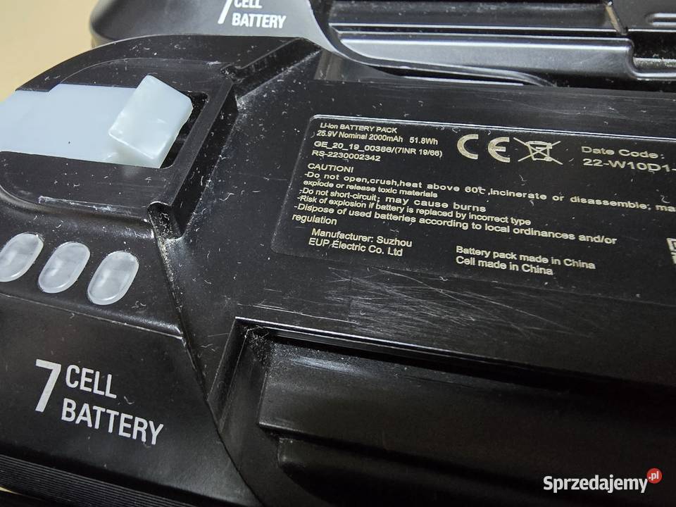 Uszkodzona bateria Tefal 252V Oświęcim sprzedam