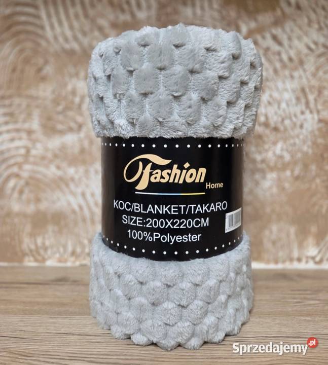 Koc Tłoczony 200x220 Szary