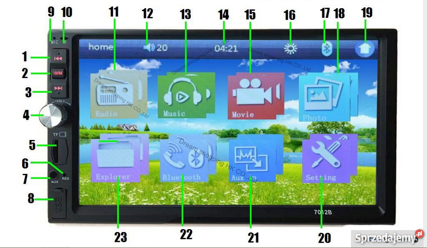 Radio 7012B 2 din 7 dvdMP 5 kamera cofania Radioodtwarzacze Gniezno