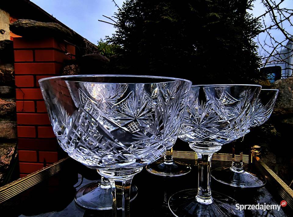 Piękne kryształowe kieliszki 6 kryształ Klenica