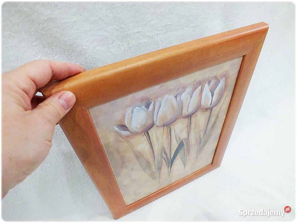 Stary obraz na płótnie Cztery tulipany Sylwester