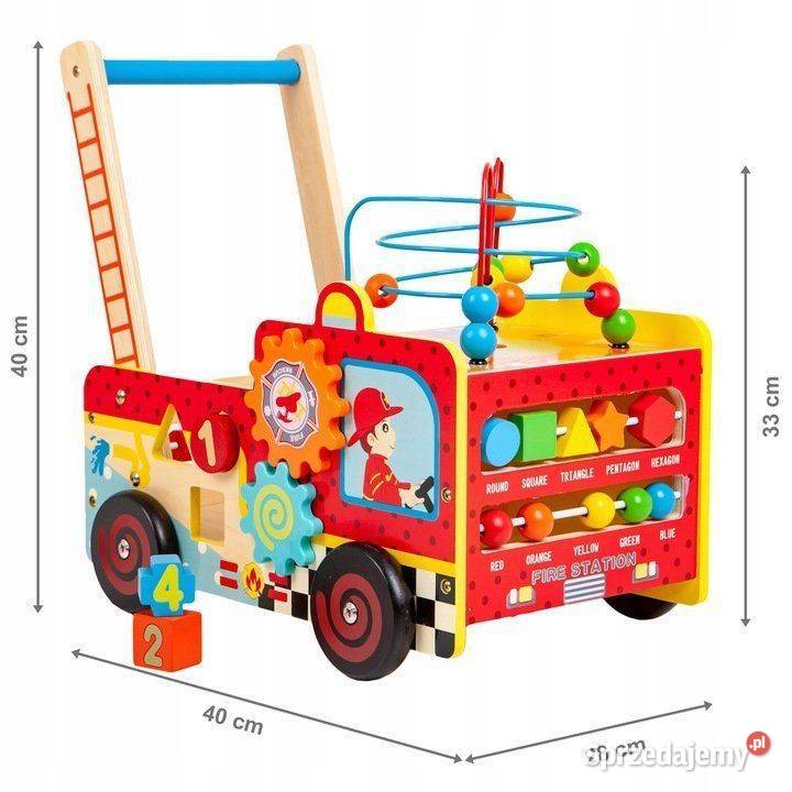 Drewniany pchacz edukacyjny straż pożarna klocki Bielsk Podlaski sprzedam