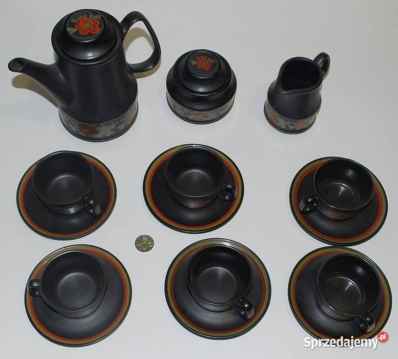 Duży serwis kawowy dekoracyjny wady Szkło Czeladź