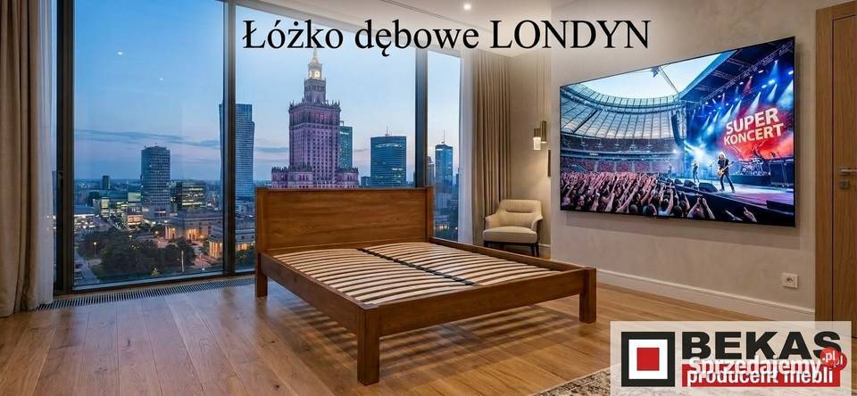 Śliczne Dębowe ŁÓŻKO LONDYN Dąb Jasny BEKAS 105cm kujawsko-pomorskie Włocławek