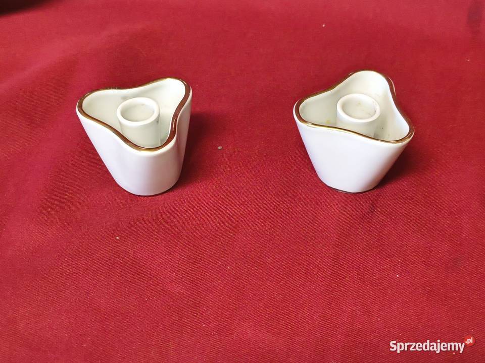 Świeczniki porcelanowe Bavaria para vintage Chorzew