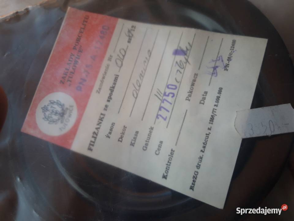 Filiżanki ze spodkami Tułowice 6 nowe PRL Porcelana i szkło śląskie