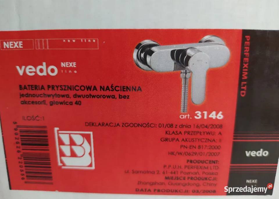 Bateria prysznicowa naścienna jednouchwytowa Kalisz sprzedam