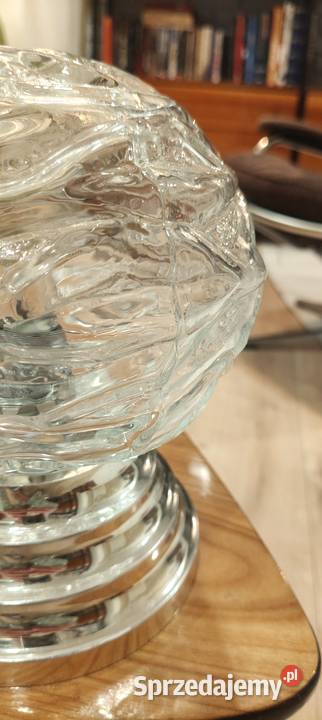 Lampa Art Deco grube szkło vintage prl Kalisz