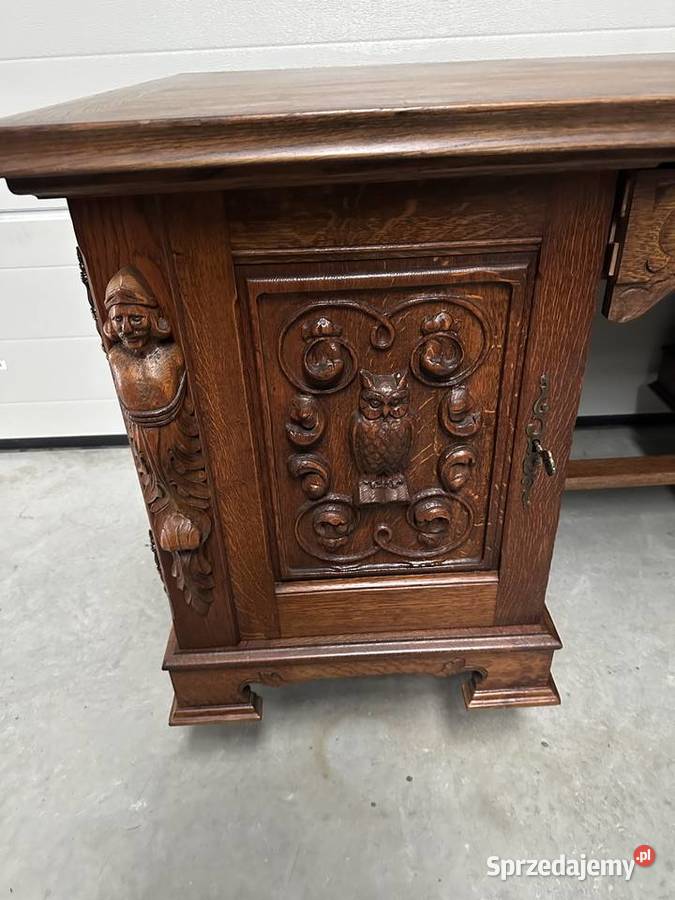 Piękny antyczny dębowy gabinet biblioteka wielkopolskie Sławoszewek