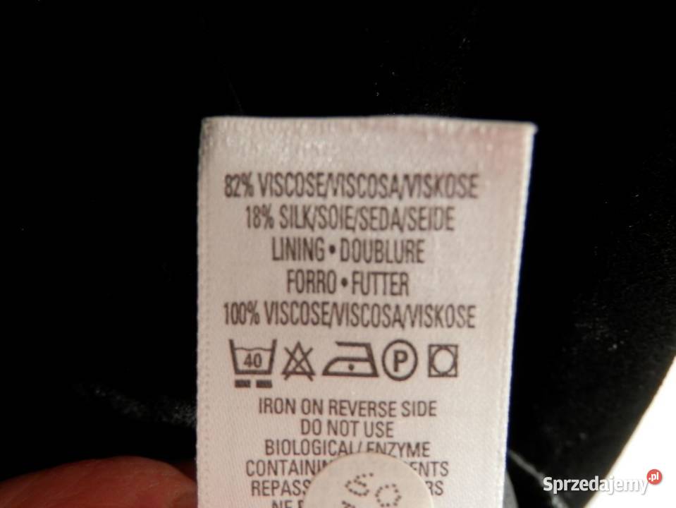 Koszula Aksamitna Jedwabna Jedwab Wiskoza Czarna Marks&amp;Spencer