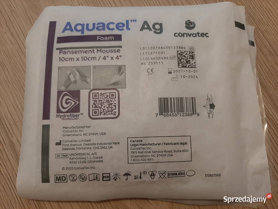 Aquacel Ag 1010 opatrunek na rany 4 sztuki