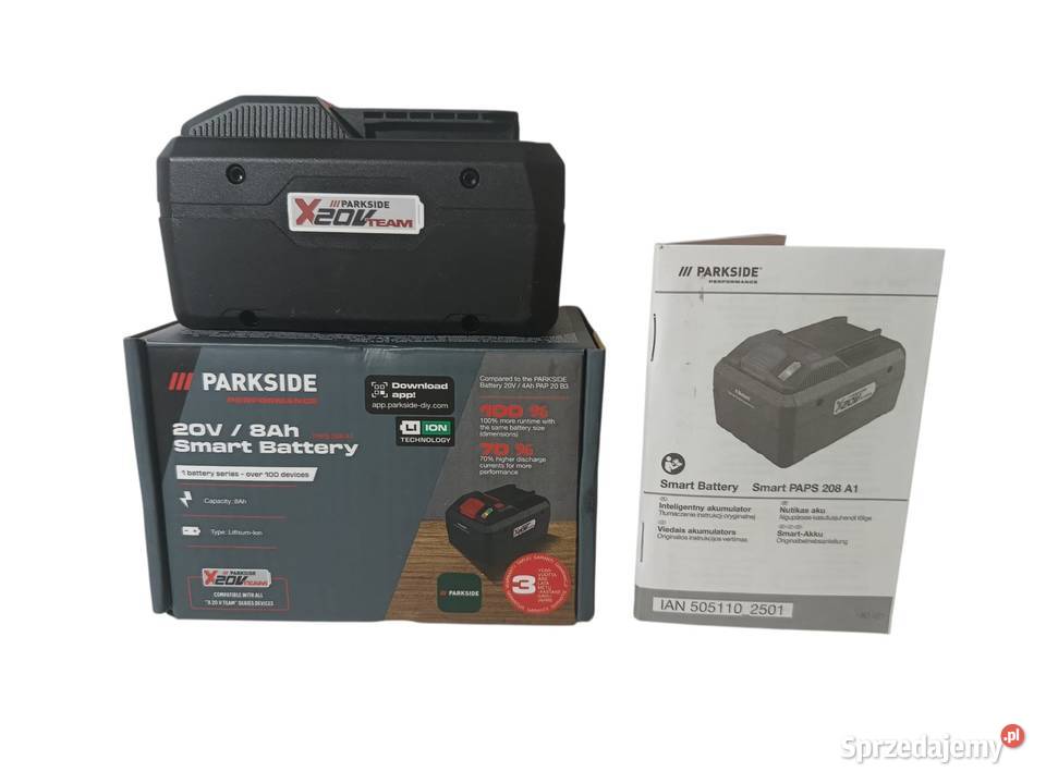 Akumulator Smart LiIon Parkside 20V8Ah Ładowarki Katowice