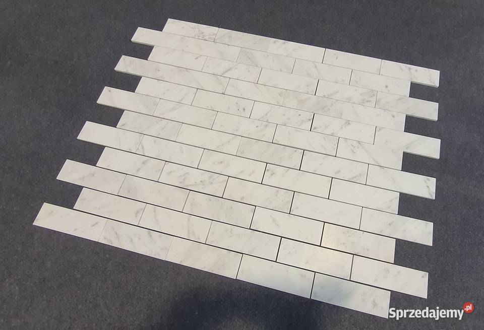 Mozaika Bianco Carrara Statuario Bricks Cegiełka Bielawa