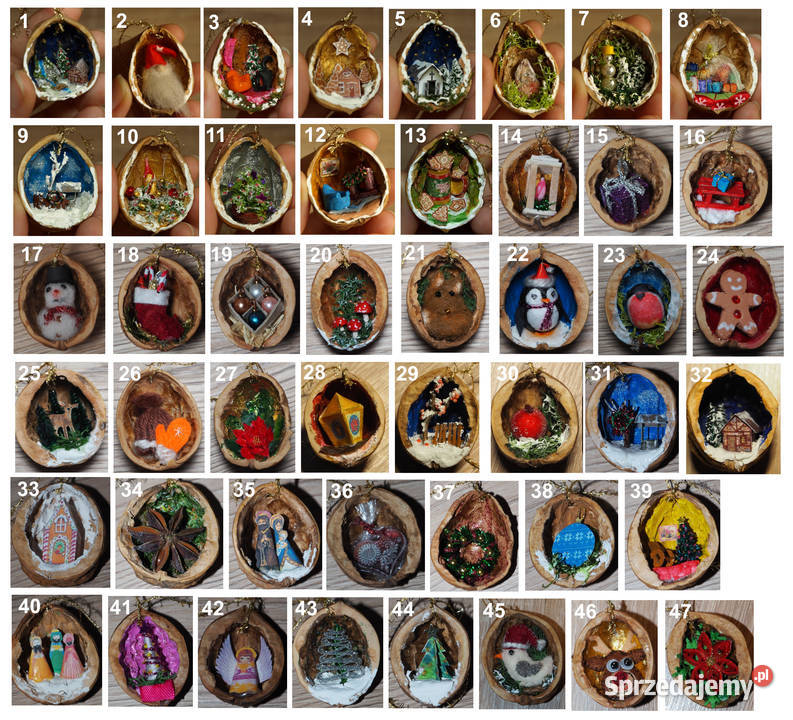 Orzeszki zawieszki ręcznie wykonane handmade śląskie Żory