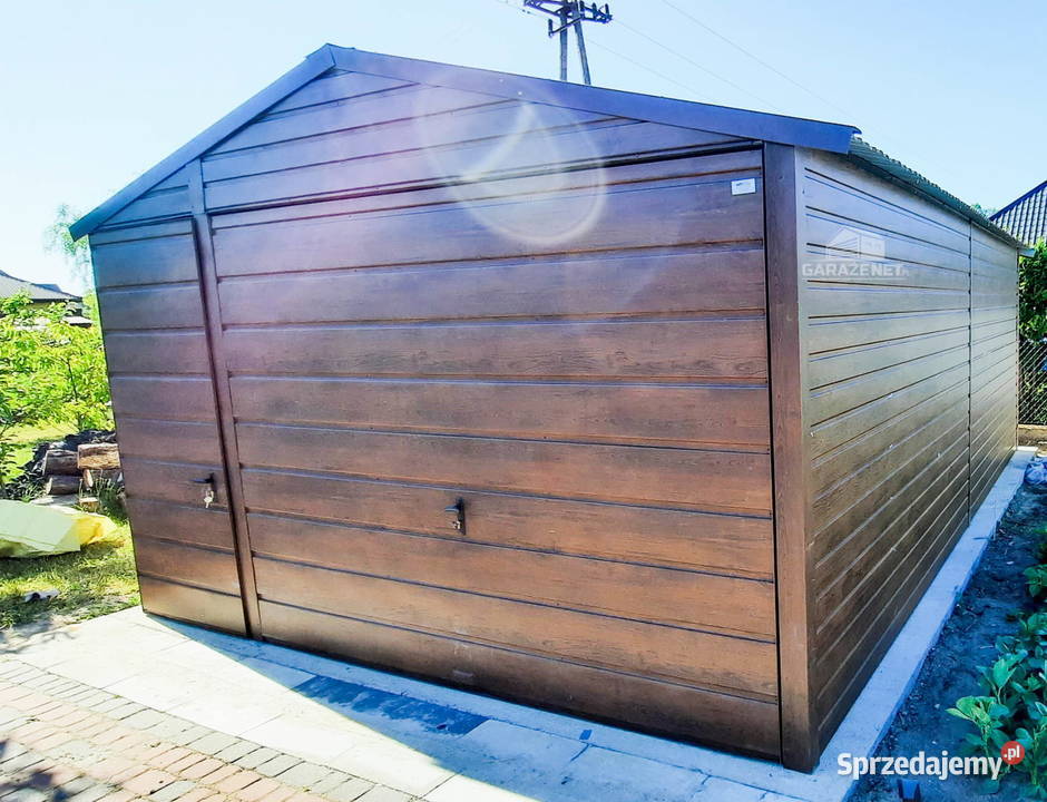 GARAŻ BLASZANY 4m x 7m DWUSPAD BRAMA UCHYLNA Białogard