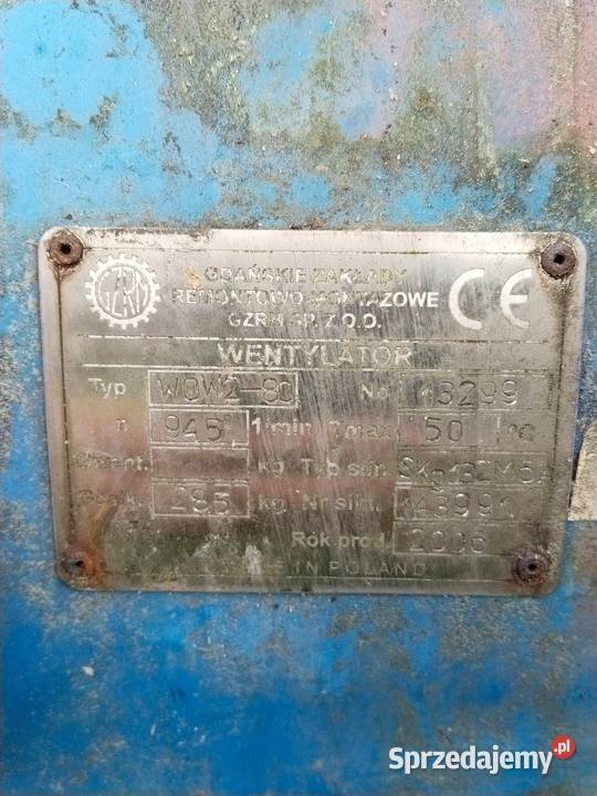 Wentylator odciąg przemysłowy pomorskie Kochanowo sprzedam