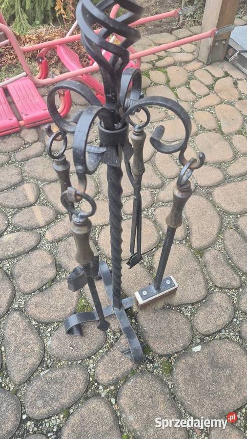 Stojak komplet ozdobny do kominka pieca Zduni, piece i kominki Przeworsk