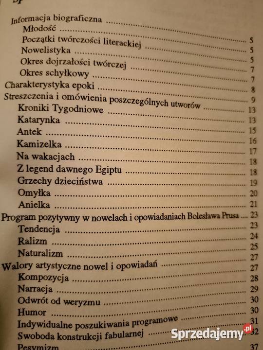 Nowele Opowiadania Prusa analizy lektury szkolne Rok wydania 1999