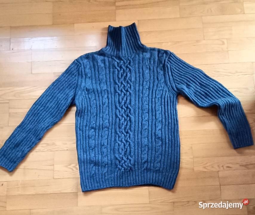 Woolmark Cieplutki damski mięsisty granatowy Brwinów sprzedam