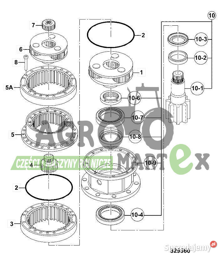 JRC0007 333P1196 SILNIK OBROTU JS JCB Wichrów