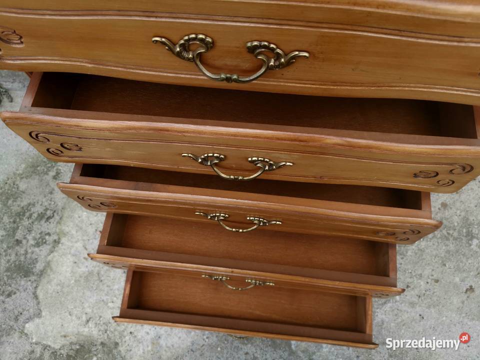 Wysoka dębowa stylizowana komoda szyfoniera dolnośląskie sprzedam