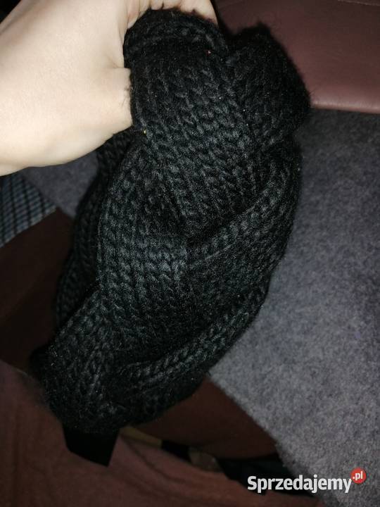 HM ciepła Gruba Czarna Zimowa Opaska na głowę