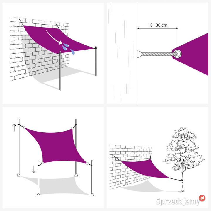 Żagiel przeciwsłoneczny piaskowy 5x5 m 100 sprzedam