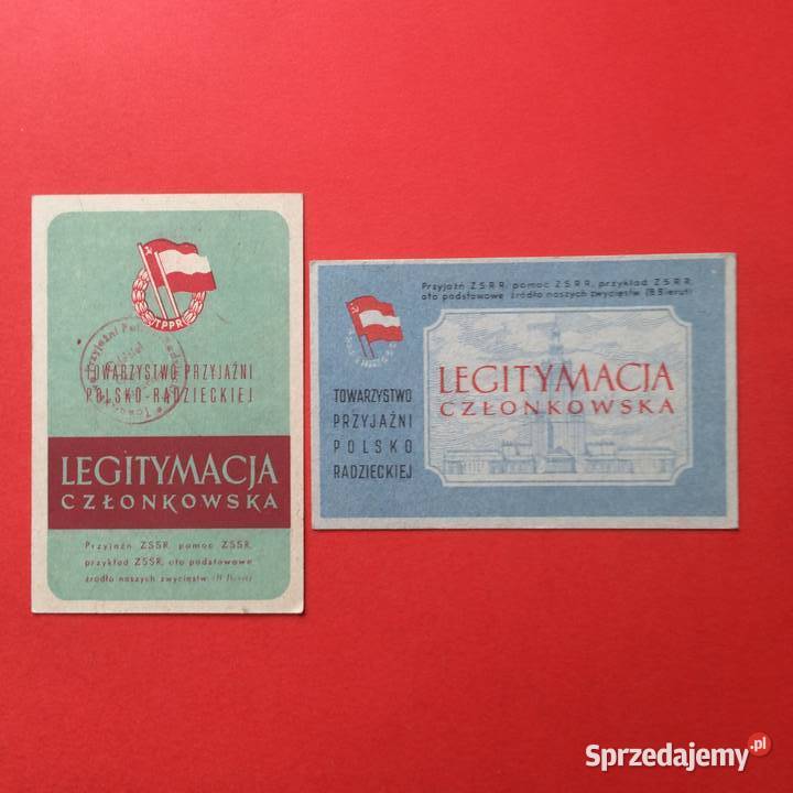1917 Dwie Legitymacje TPPR sprzedam