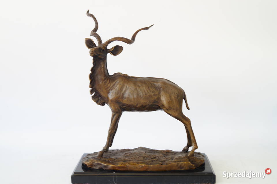 Figura z brązu rzeźba Antylopa prezent myślistwo wielkopolskie Gizałki