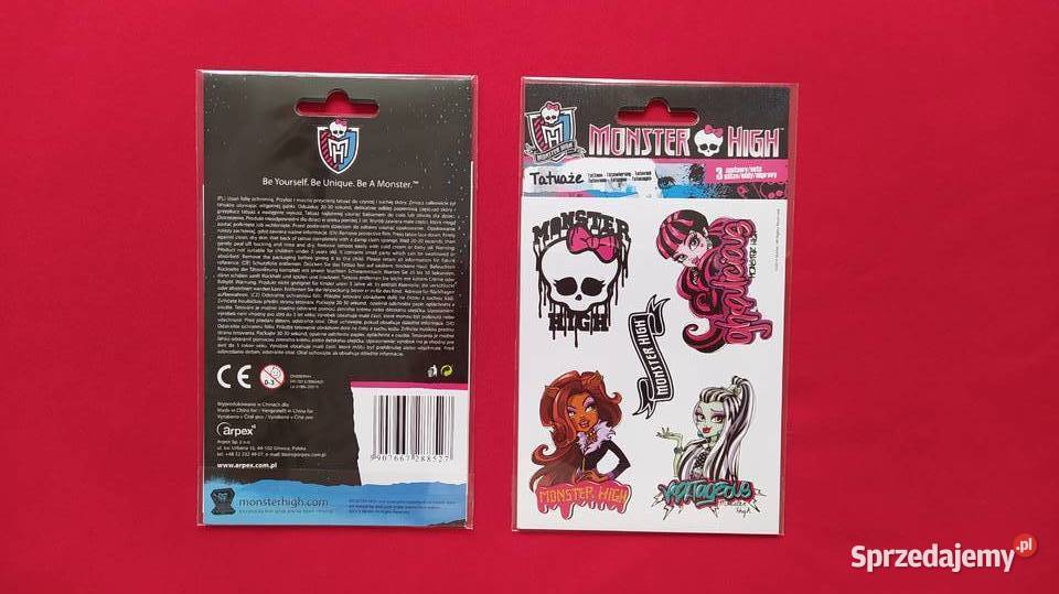 Tatuaże Monster High NOWE DUŻA ILOŚĆ Rabat Olkusz sprzedam
