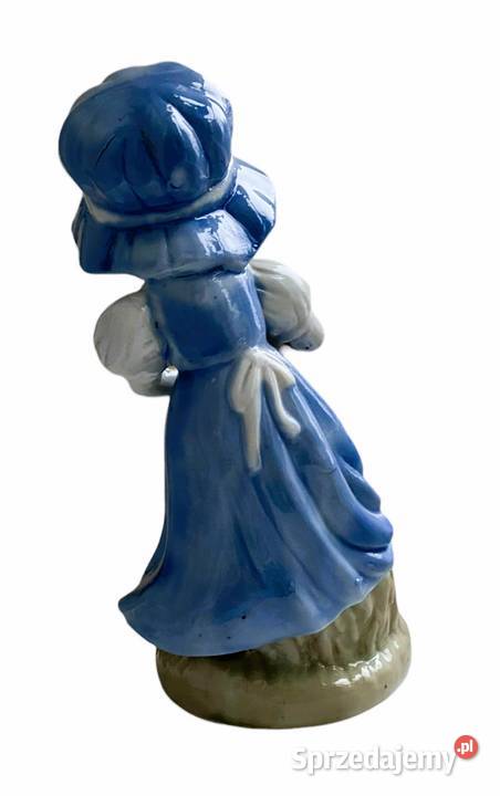 Figurka porcelanowa dziewczynka z harfą i psem Antyki, Sztuka, Kolekcje Warszawa
