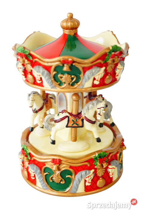 Dekoracyjna pozytywka ruchoma karuzela konie wielkopolskie Gizałki sprzedam