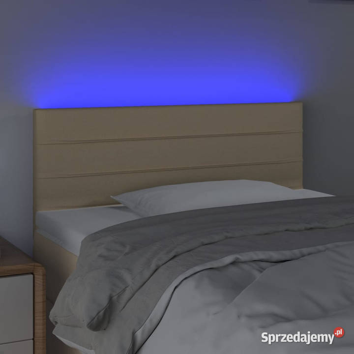 Zagłówek do łóżka z LED kremowy 80x5x7888 Ramy i stelaże Warszawa