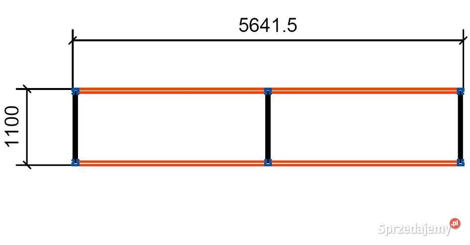 Regał paletowy 5m 24 miejsca paletowe zestaw Siedlce