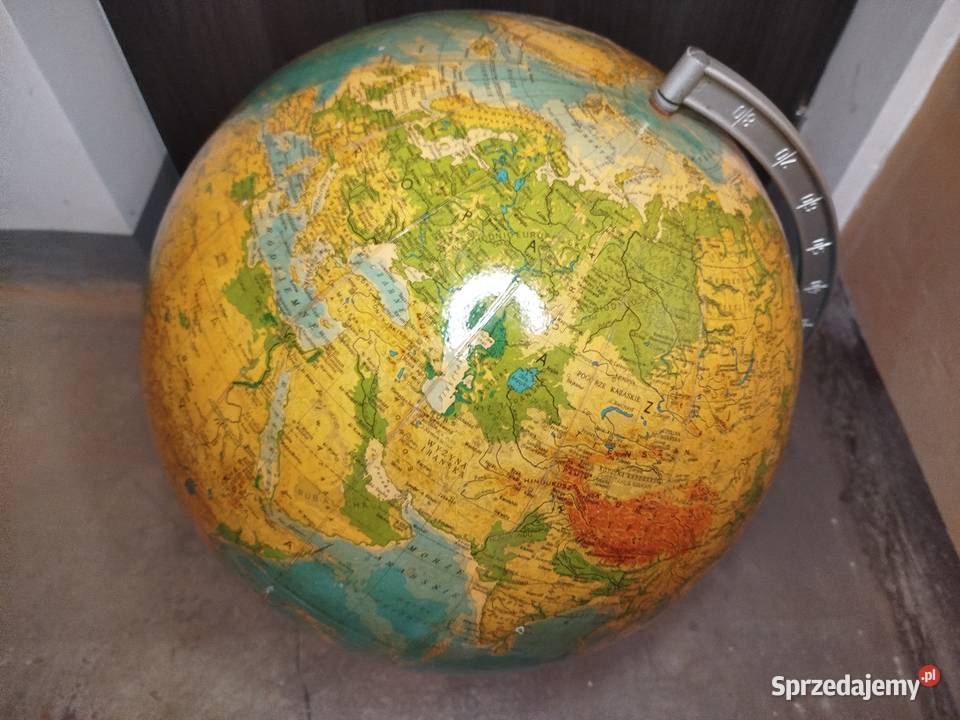 Zabytkowy globus duży PRL Zgierz