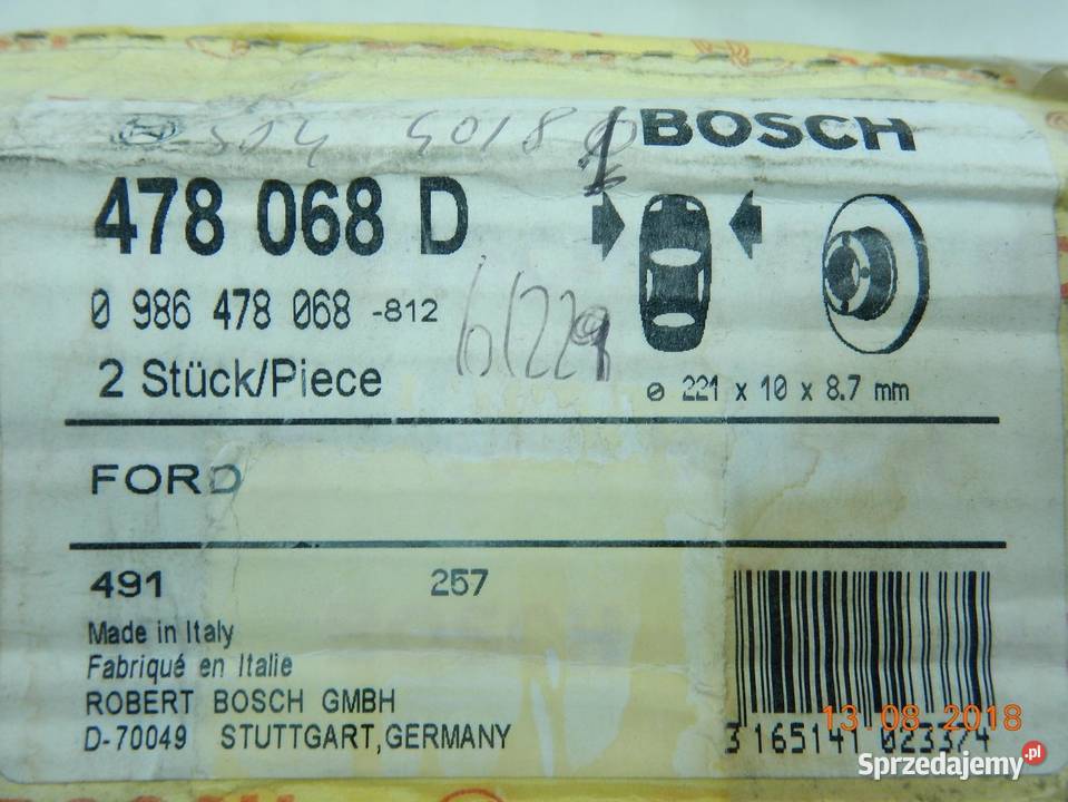 TARCZE HAMULCOWE 2 PRZÓD LP FORD FIESTA FIESTA